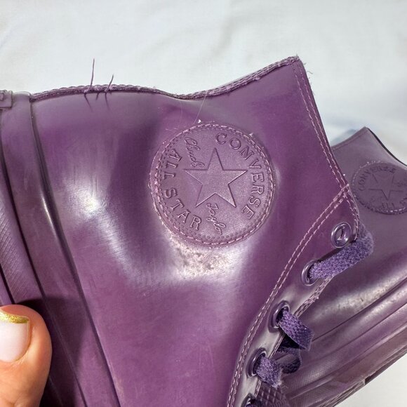 Converse All Star Chuck Taylor 7.5 9.5 Hi Rubber Triple Purple Rain Shoes Unisex - Picture 3 of 11